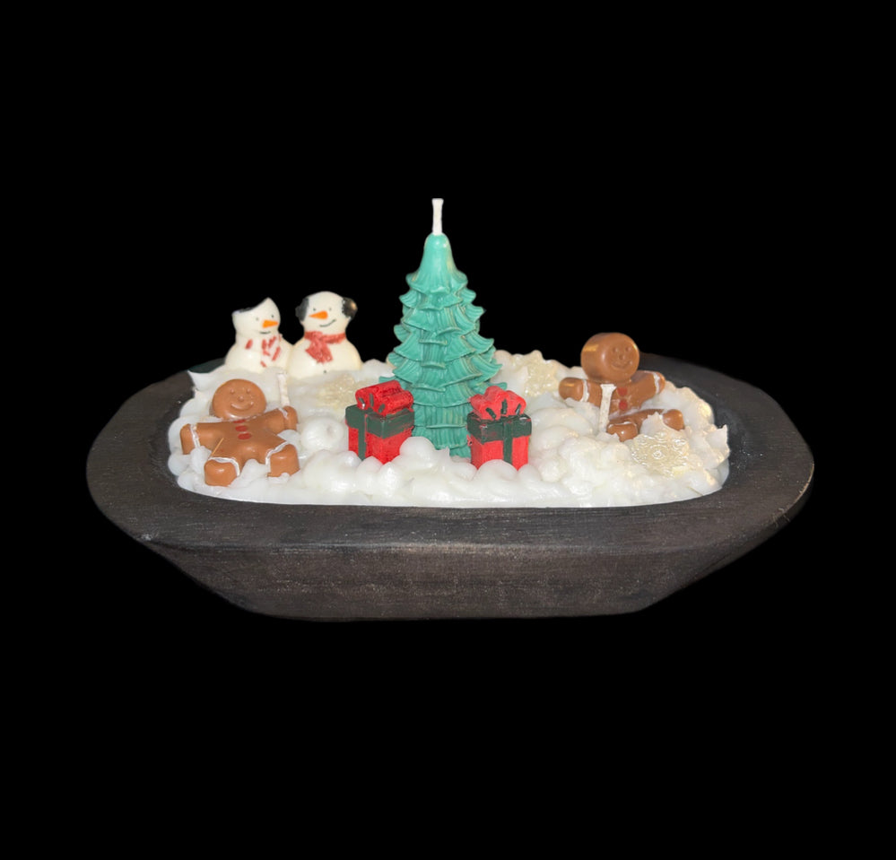 wood bowl candle