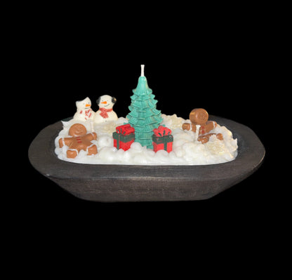 wood bowl candle
